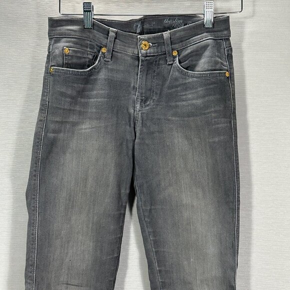 7 For All Mankind Jeans Womens 26 The Slim Cigarette Gray Cotton Stretch Pockets - Picture 2 of 11